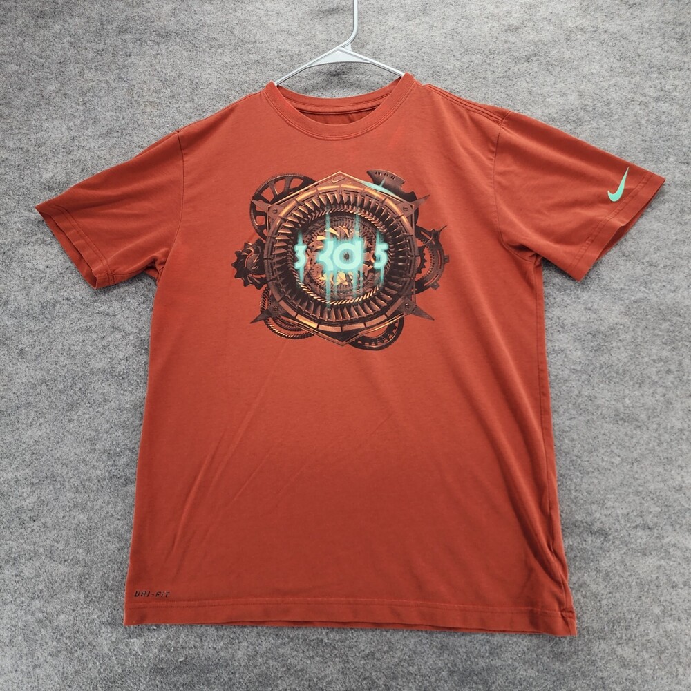 Nike KD Shirt Mens Medium Dri Fit Short Sleeve Orange